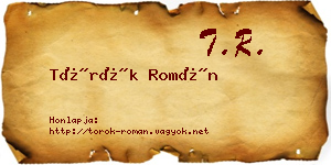 Török Román névjegykártya